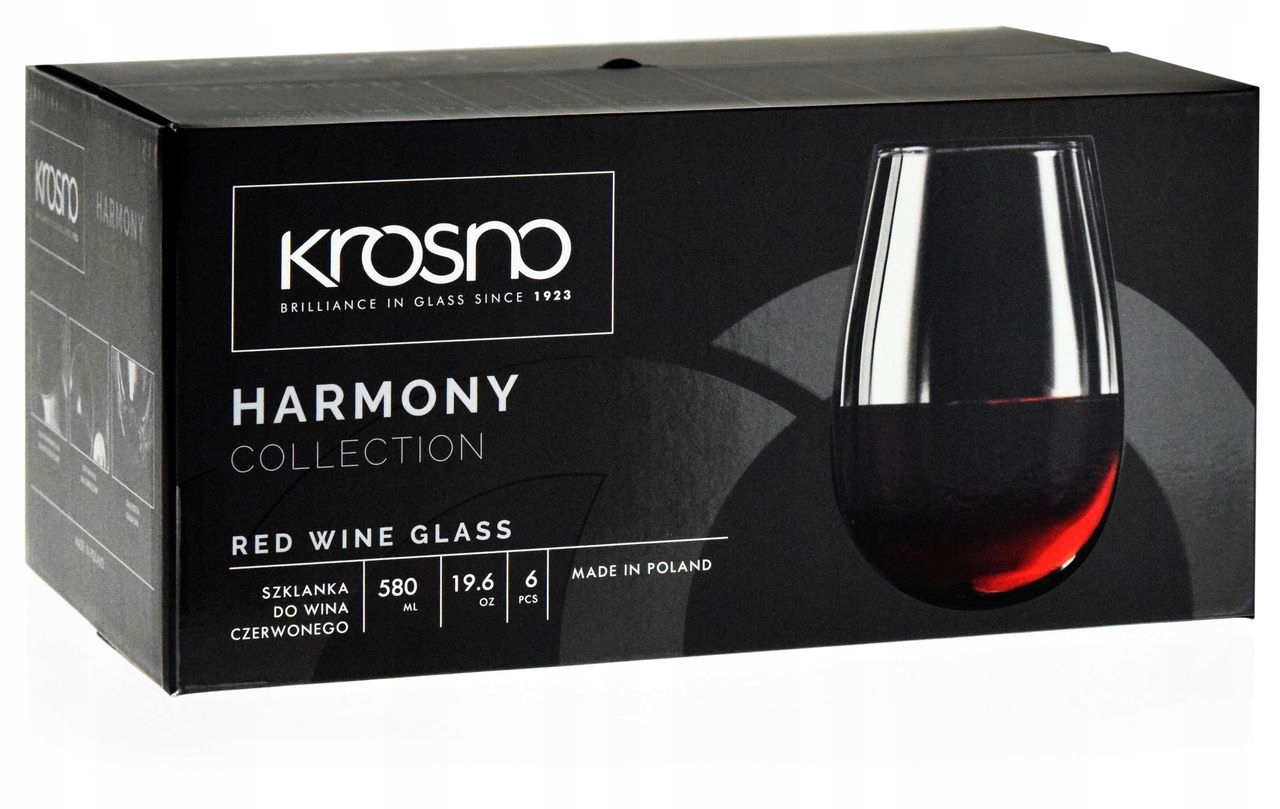 

Piękne szklanki do wina wody Krosno Harmony 580ml