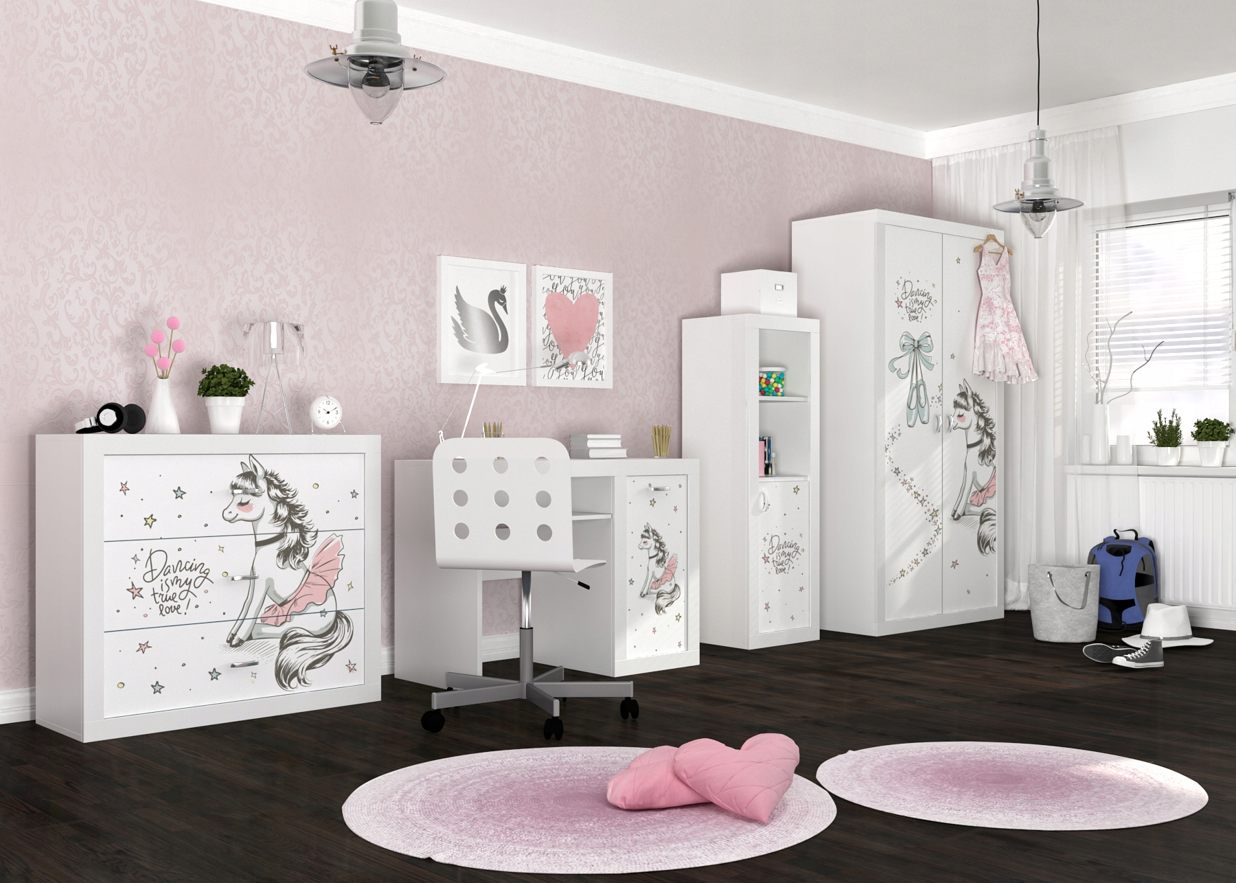 ZESTAW MEBLI FILIP z GRAFIKĄ SNOW PRINCESS AJ Wykończenie inne