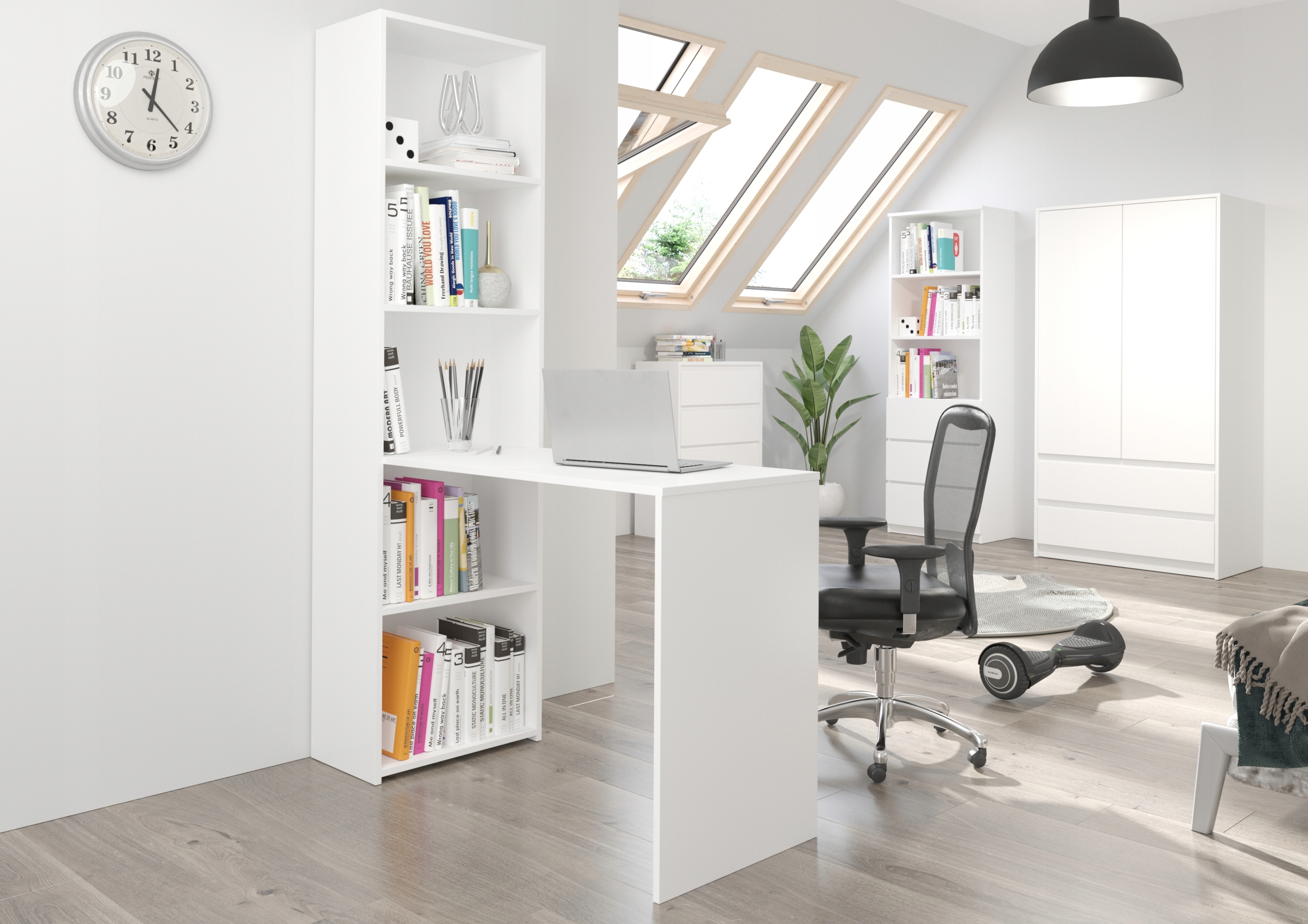 Meble Biurko stolik regał książki 125cm białe B50S EAN (GTIN) 5907477655656