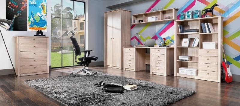 Duże biurko 160cm dąb sonoma 8 szuflad F16 Kształt blatu prostokątny