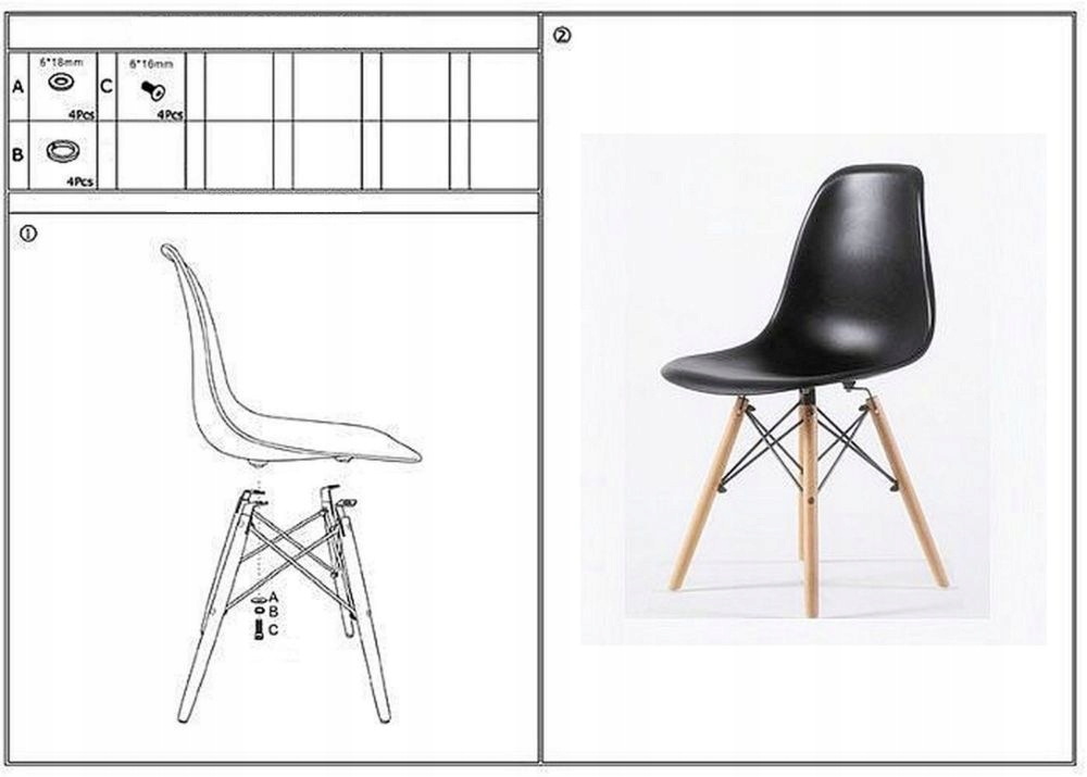 01 KRZESŁO DSW biurowe NOWOCZESNE salon KUCHNIA 4 Głębokość mebla 40 cm