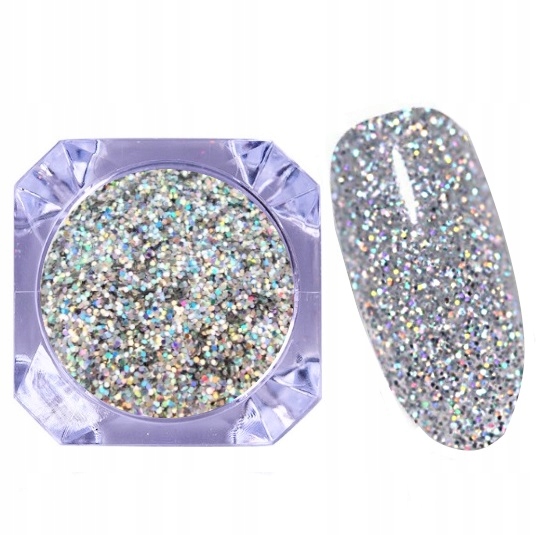 

Pyłek Glitter Mirror Effect Silver Opalizujący