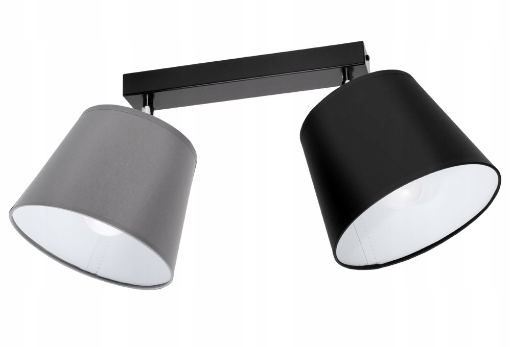

Lampa sufitowa plafon żyrandol 2 abażury stożek