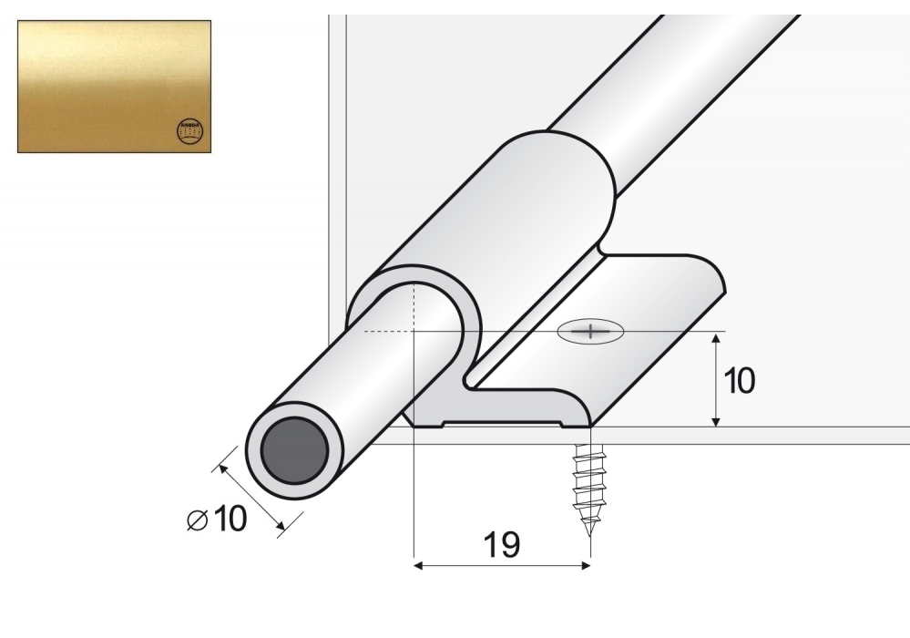 

Aluminiowy Pręt Schodowy 100cm Złoto z uchwytami
