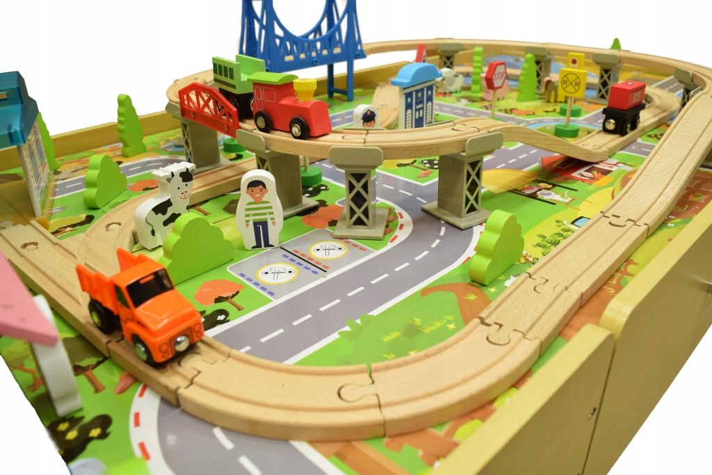 Kolejka Drewniana ANTEK Pociąg Miasteczko Most XXL