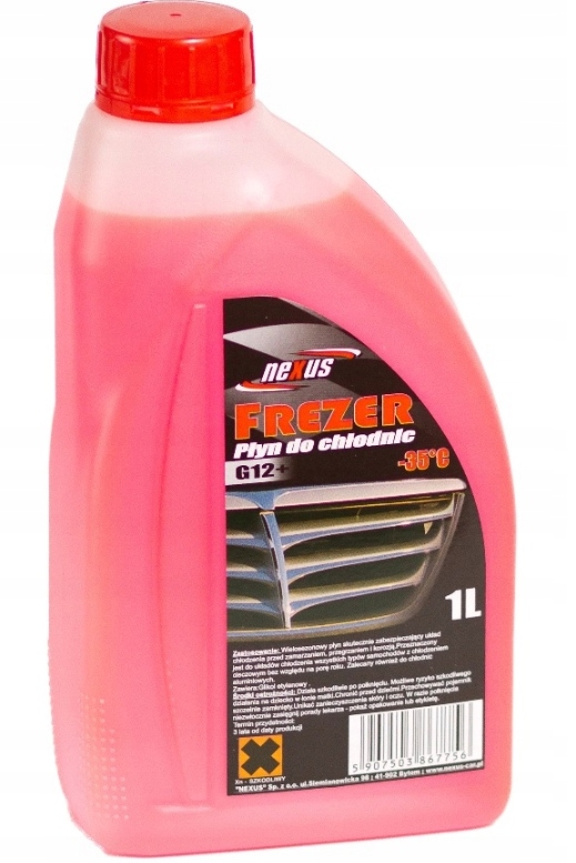 PŁYN DO CHŁODNIC RÓŻOWY G12 + 1L ZAMARZANIE -35