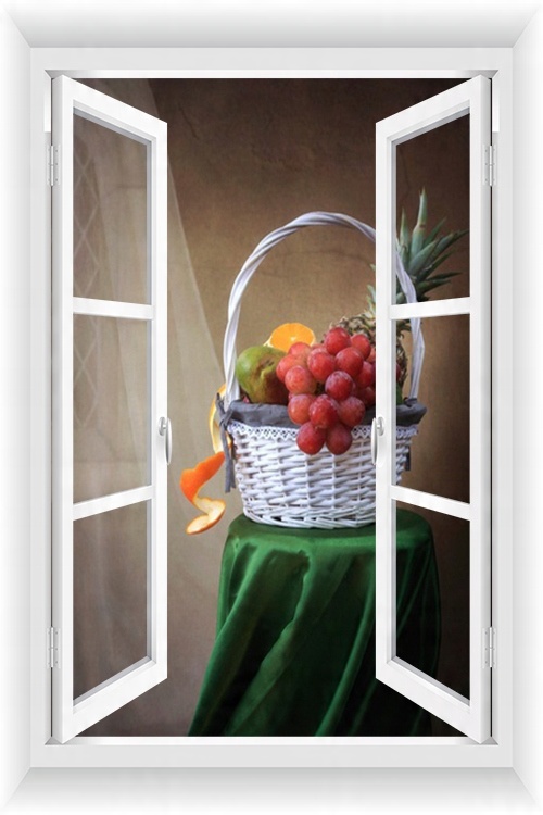 

Fototapeta Okno 3D Widok Kuchnia Jadalnia 80x120