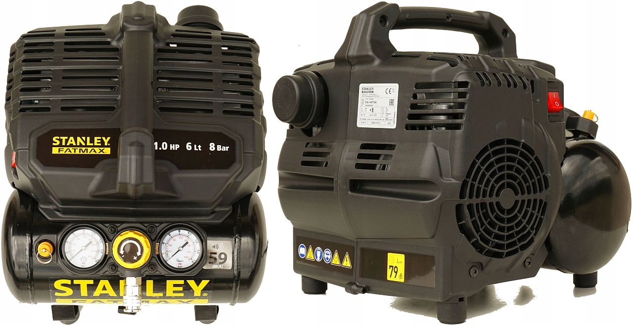 STANLEY FATMAX KOMPRESOR BEZOLEJOWY 59dB 6L zestaw Model DST 101/8/6