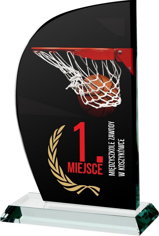 Masivní skleněná soška s potiskem 21 cm pouzdro