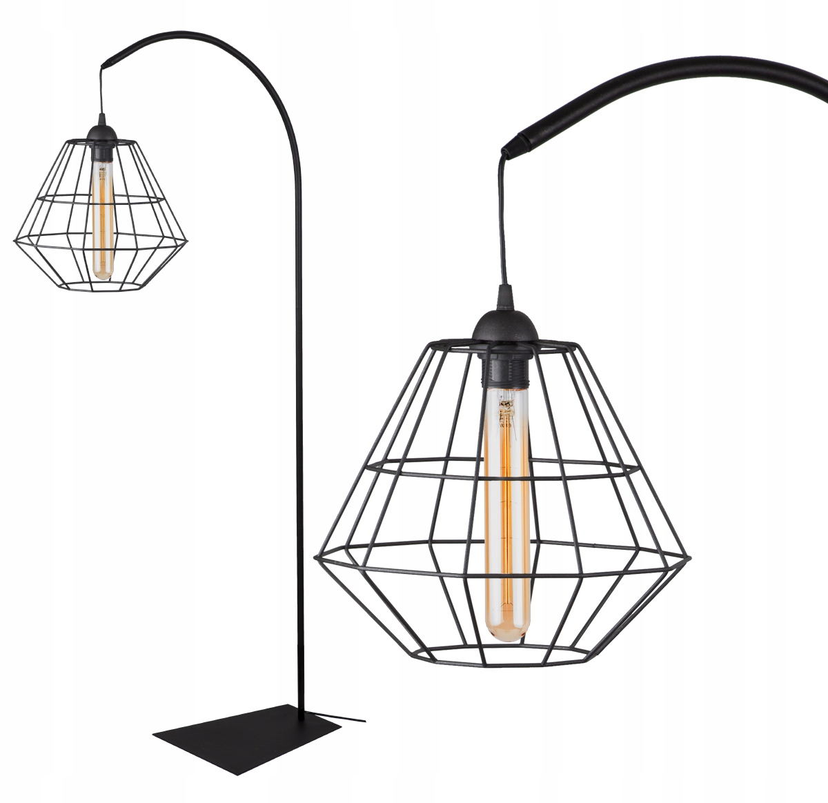 

Modna Stojąca Lampa Podłogowa Druciak Loft Edison