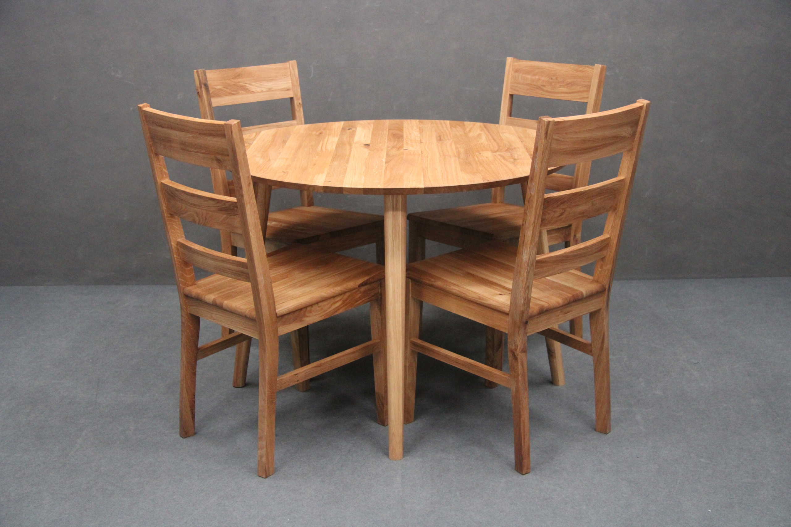 STÓŁ Drewniany Okrągły Skandynawski Dębowy 105 cm Dąb Lity Olejowany BGM24 Szerokość mebla 105 cm