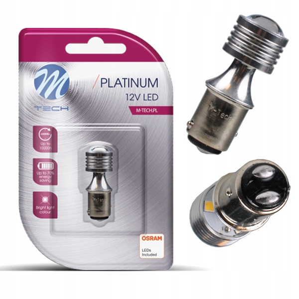 

Żarówki M-Tech Led P21/5W z diodami Osram 12-24V