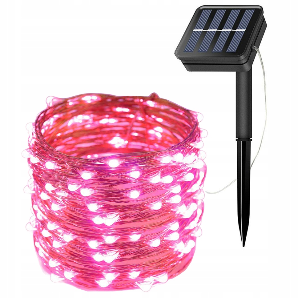 

100 Led 10 M Lampki Solarne Ogrodowe Żarówka Lampa
