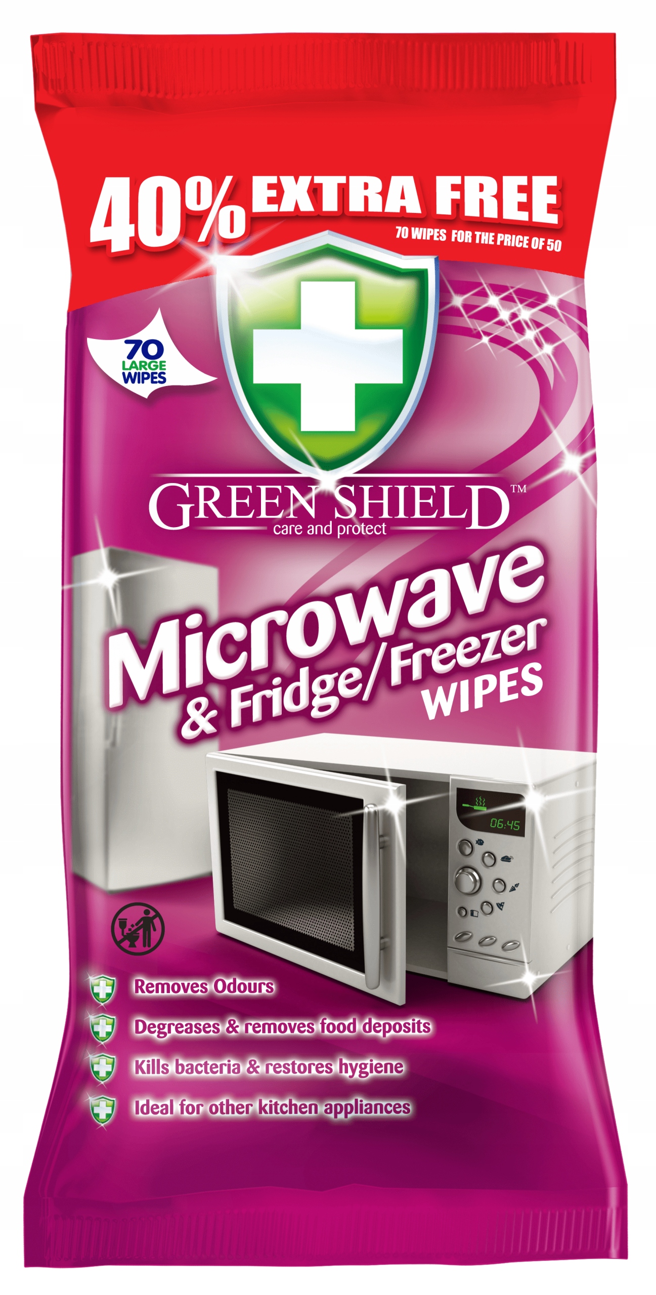 

Green Shield Chusteczki Mikrofala Lodówka 70 szt