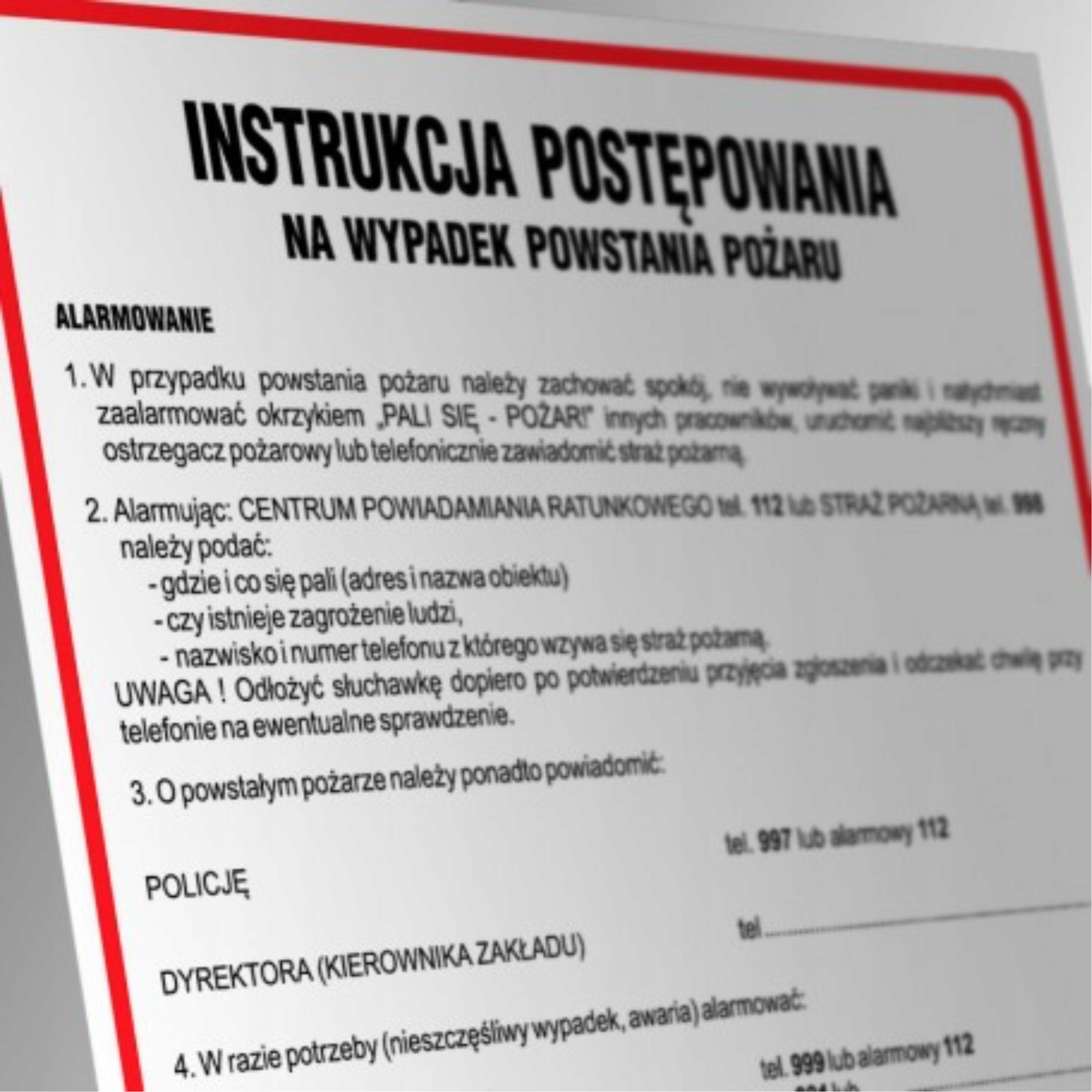 

Instrukcja postępowania na wypadek pożaru Ppoż Pcv