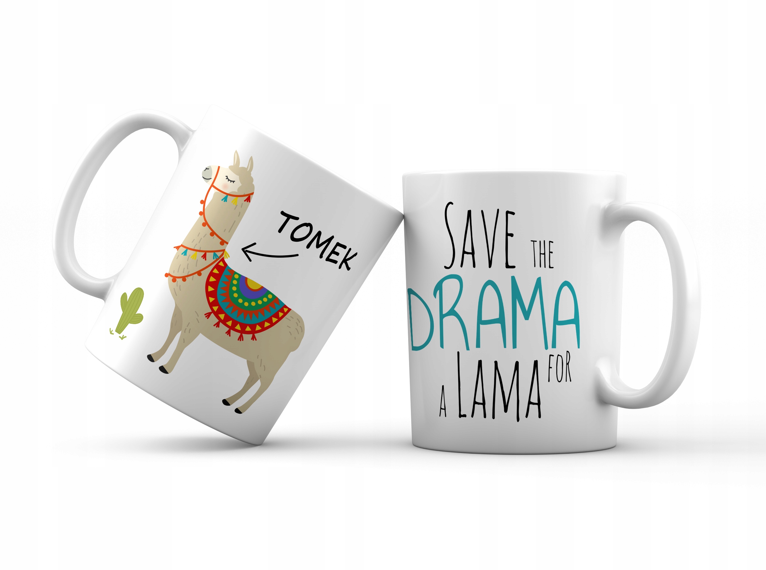 

Kubek prezent Imienny Save The Drama Lama llama