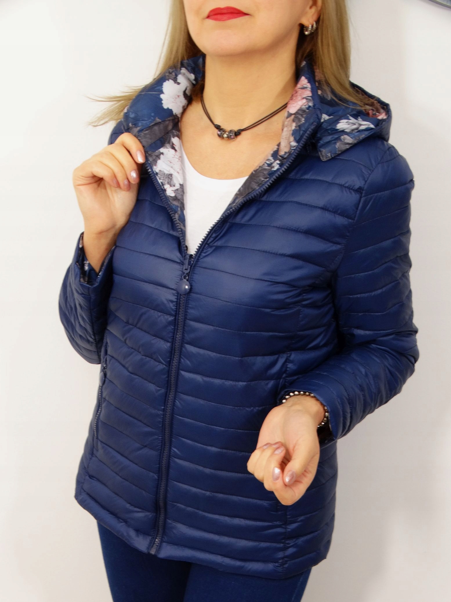 Kurtka Dwustronna Wiosenna Jesienna ALICE 50 5XL Odcień granatowy