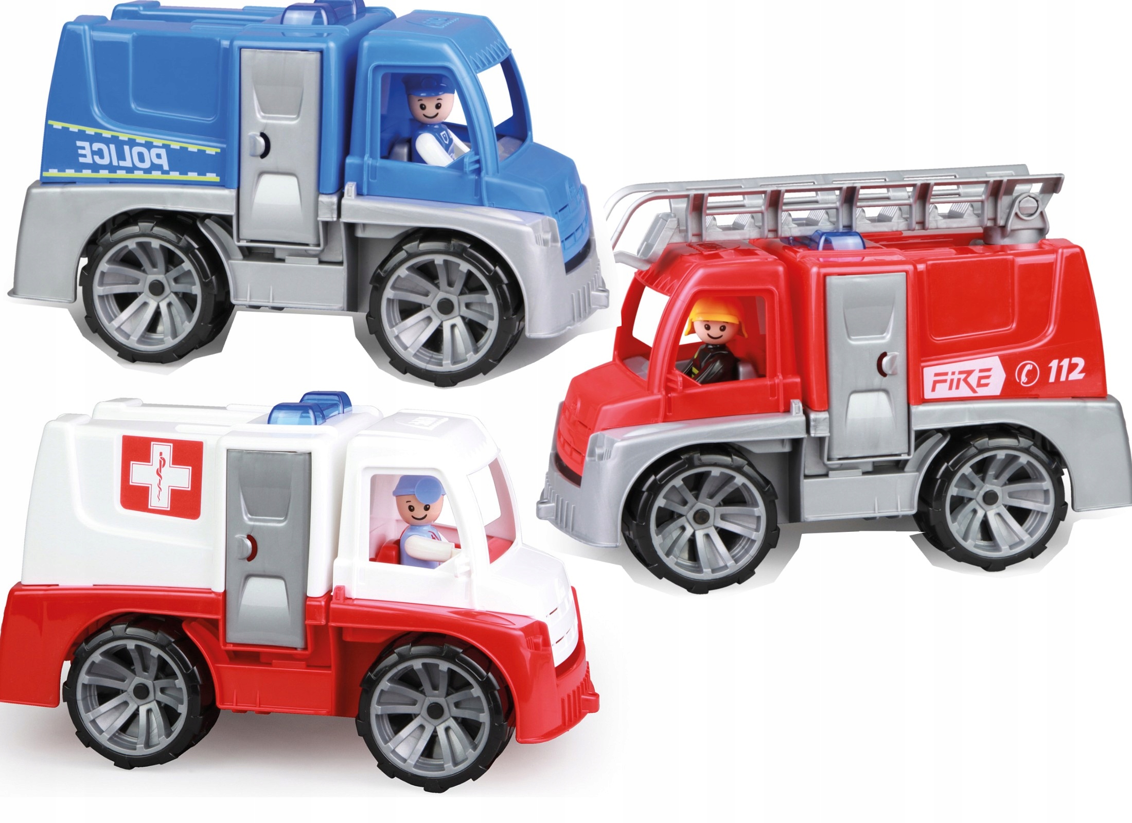 

Straż Policja Karetka +figurki Zestaw auto Lena