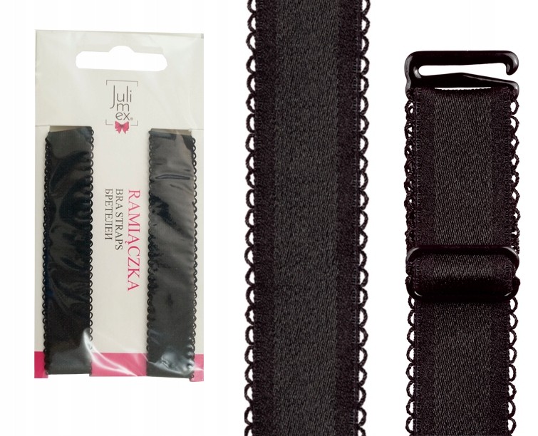 

Julimex ramiączka Czarne Z Koronką RB-407 18 mm