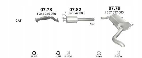 07.82 - Передний глушитель Citroen Jumper 2,2 HDi