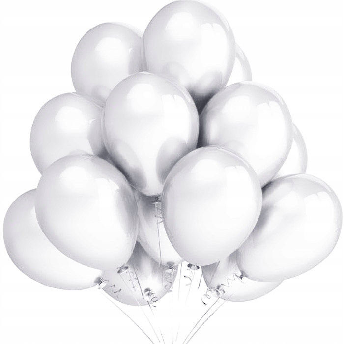 

balony Białe Ślub 25 szt duże metaliczne Perłowe
