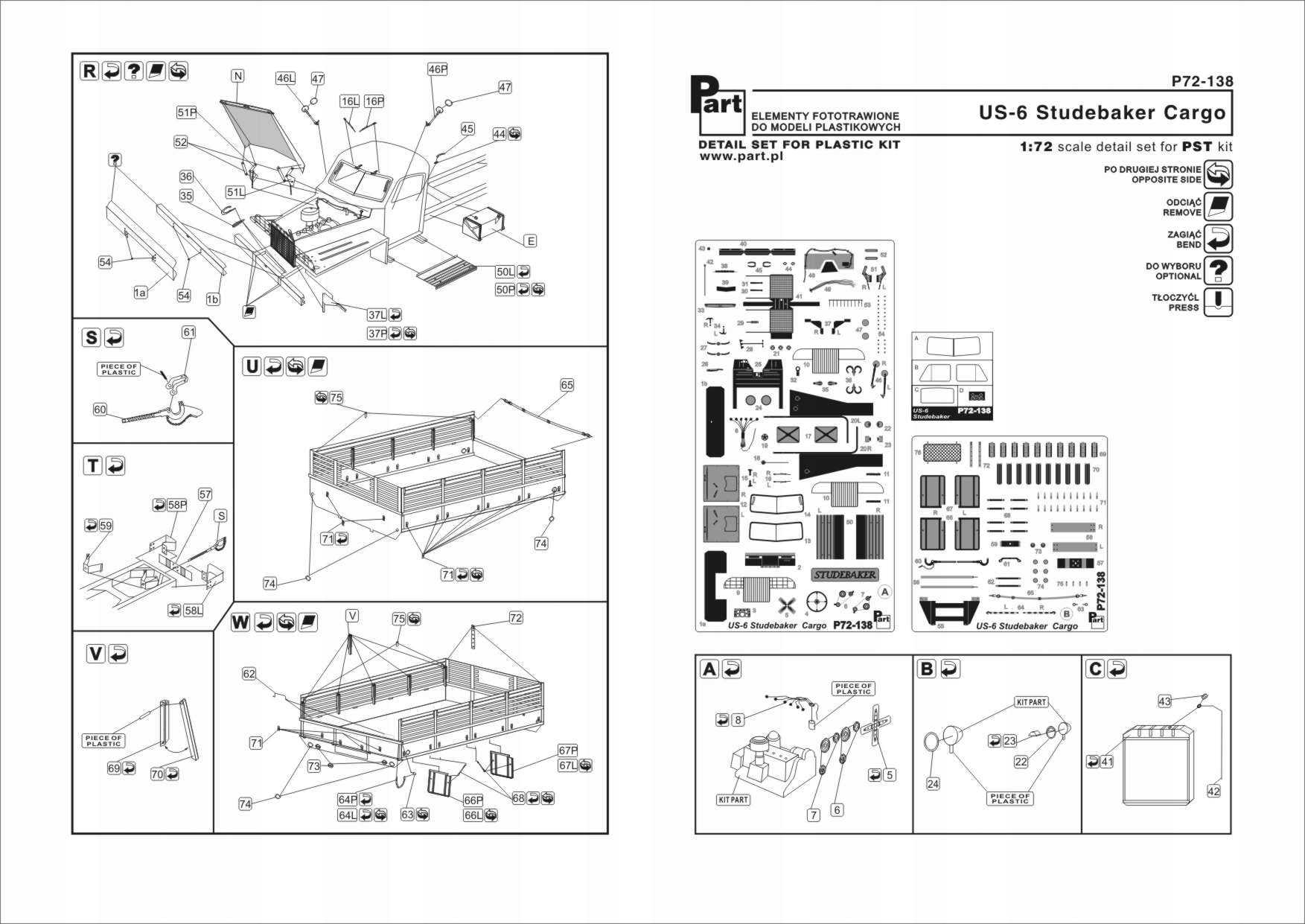 Část P72-138 1/72 US-6 Studebaker Cargo (pst)