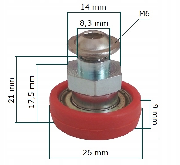 ROLKA łożysko wózka DACHU suwanego NACZEPY SCHMITZ Marka Dakarex
