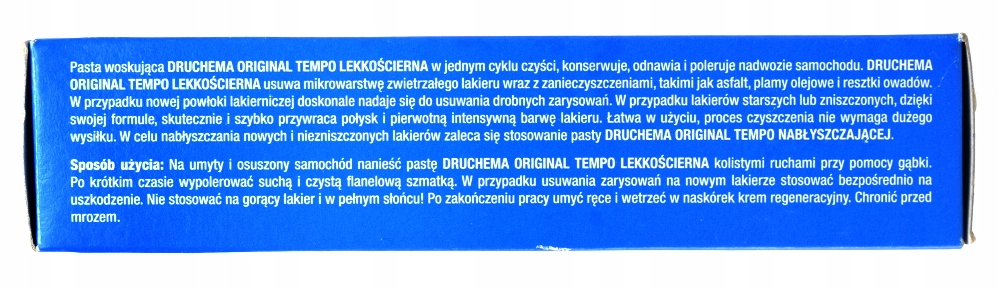 PASTA LEKKOŚCIERNA DO LAKIERÓW DRUCHEMA TEMPO 120g Rodzaj polerowanie lakieru