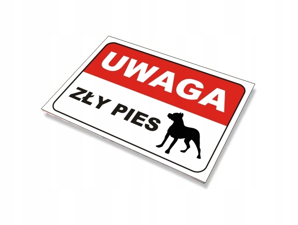 TABLICA Zły Pies 20x30 pcv 3mm