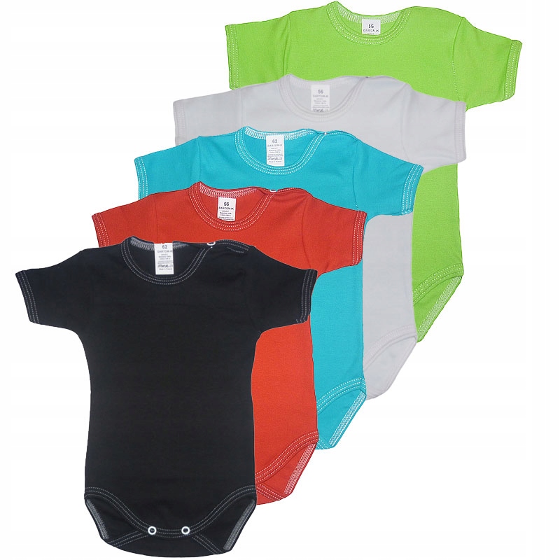 

Body krótki rękawek 5 sztuk kolorowa bawełna r.104