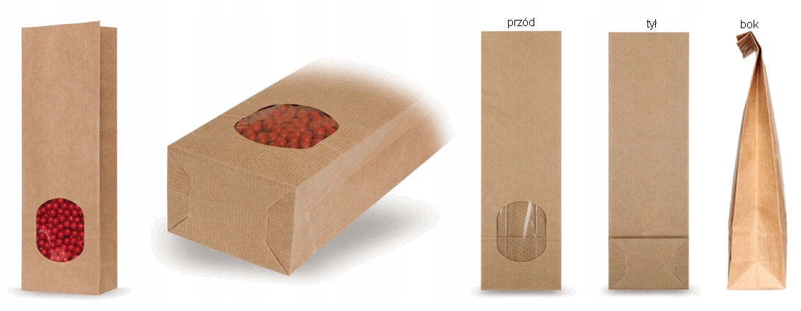 TOREBKI PAPIEROWO-CELOFANOWE z okienkiem 20/4/7 cm Szerokość produktu 7 cm