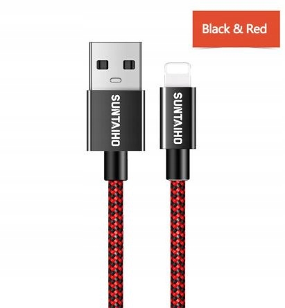 

Kabel Usb iPhone 2.1A Pleciony Wzmacniany iPad 2m