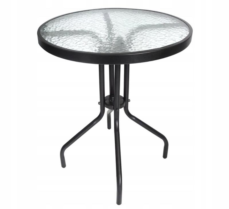 STOLIK OKRĄGŁY BISTRO OGRODOWY SZKLANY BALKONOWY NA TARAS PATIO