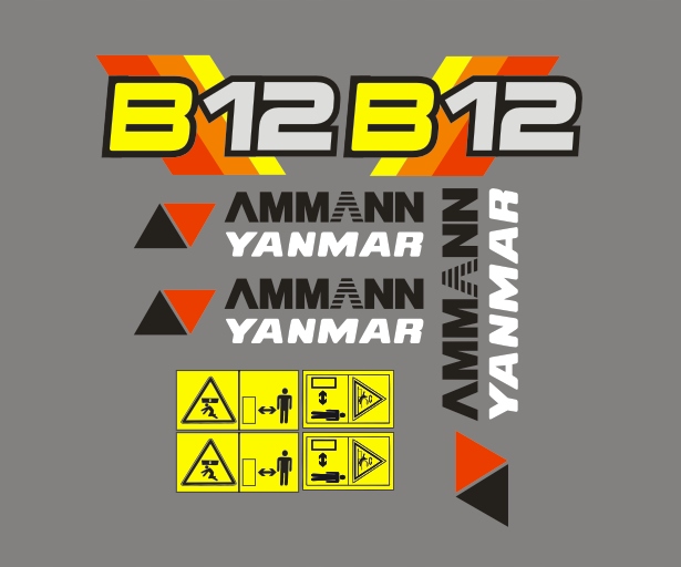 Naklejki oklejenie AMMANN YANMAR B12