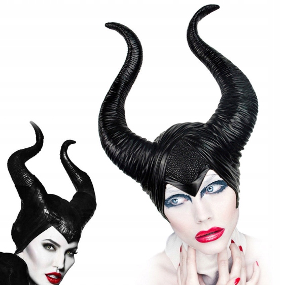 CZAROWNICA MALEFICENT MASKA HALOWEN ROGI DIABOLINA Rodzaj na twarz