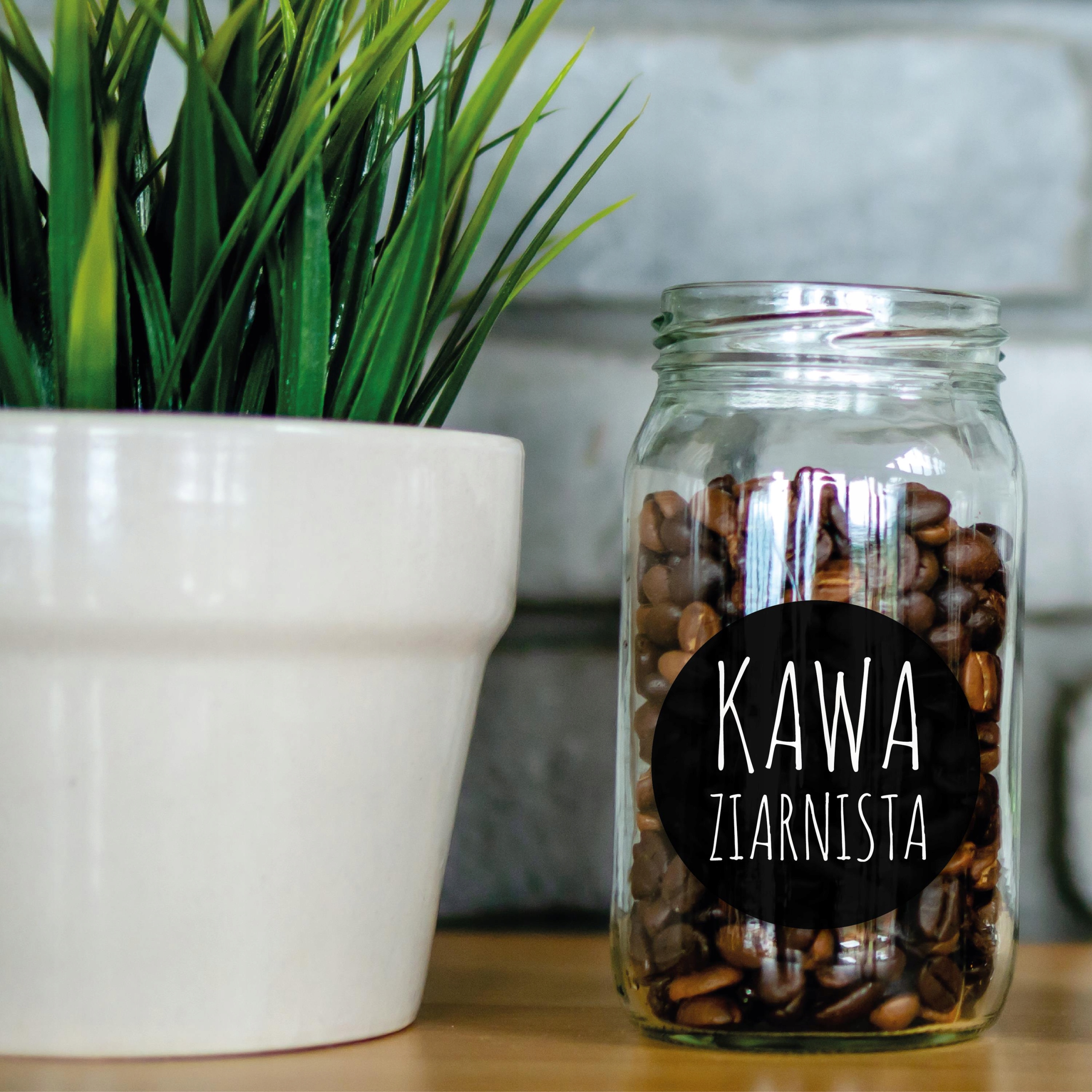 NAKLEJKI ETYKIETY na słoiki do kuchni 48szt czarne EAN 5903849434089