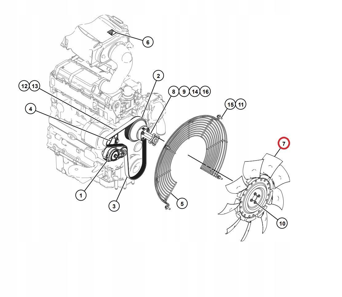 WENTYLATOR CAT 420F 430F 434F 3745381 OEM UNIMOT Machine brand Volvo