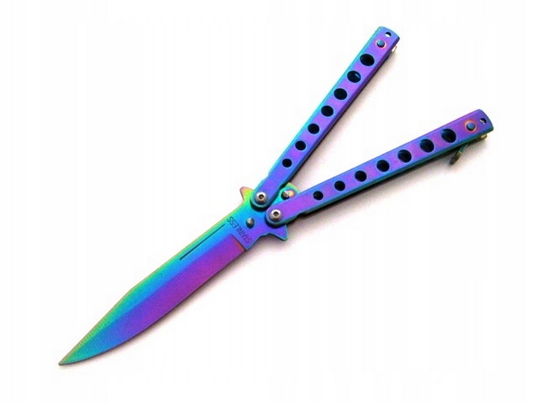 Nóż motylek Tęczowy Rainbow motylkowy N495B baliso
