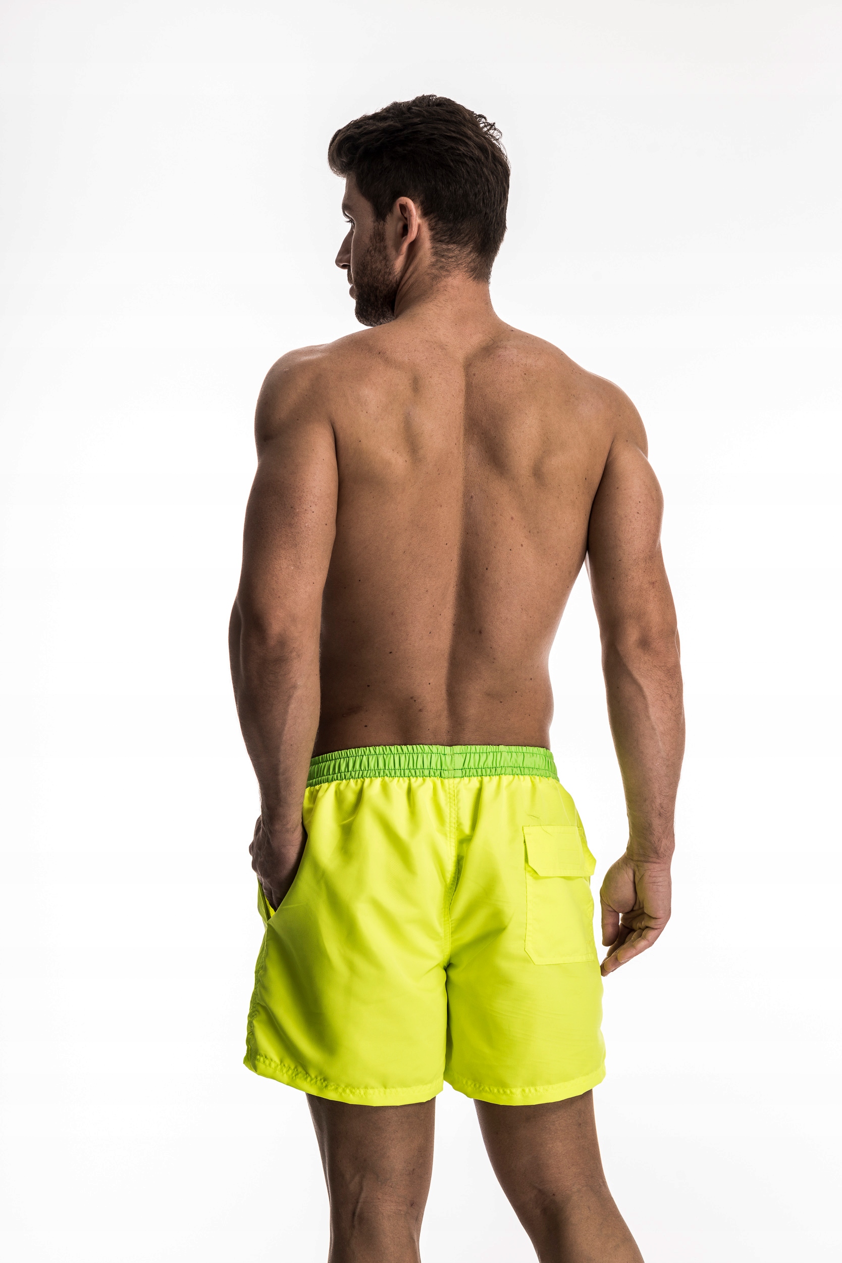 Szorty kąpielowe męskie spodenki plażowe neonowe kolorowe S ZAGANO PL Kolor dominujący żółty