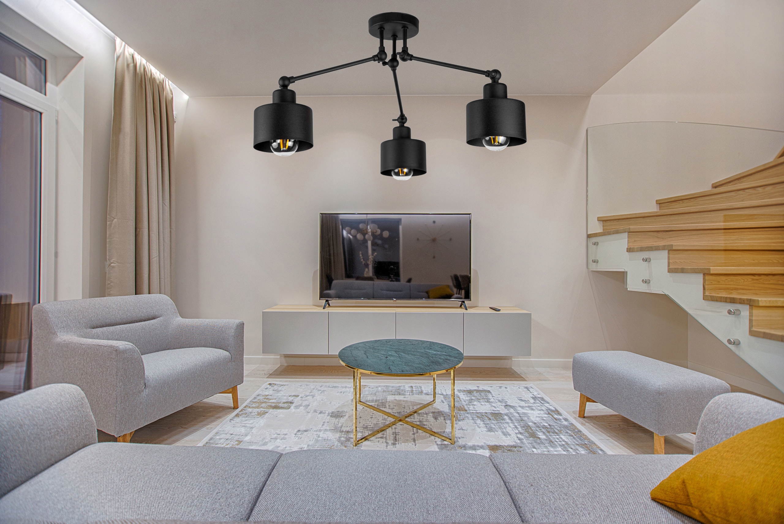 LAMPA SUFITOWA PLAFON ŻYRANDOL LOFT EDISON LED Marka Glimex