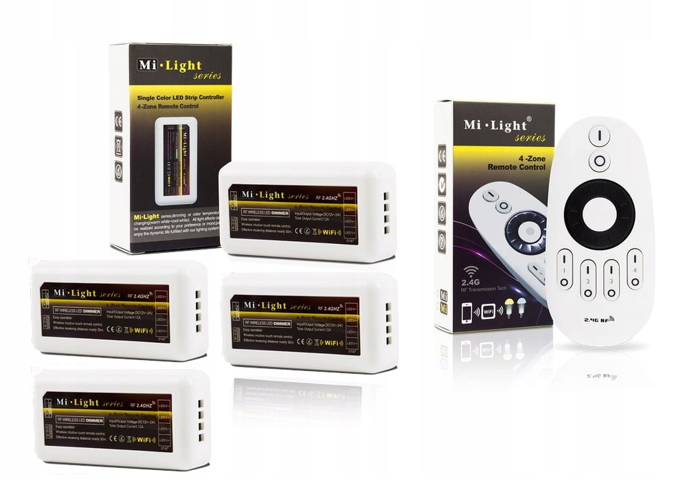 Sterownik + Pilot do taśm LED Ściemniacz 4 strefy