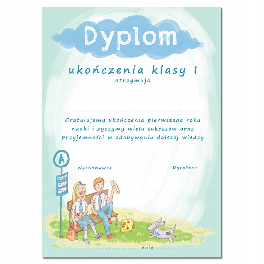 

Dyplom Ukończenia Klasy 1 Pierwszej A4 (25 sztuk)