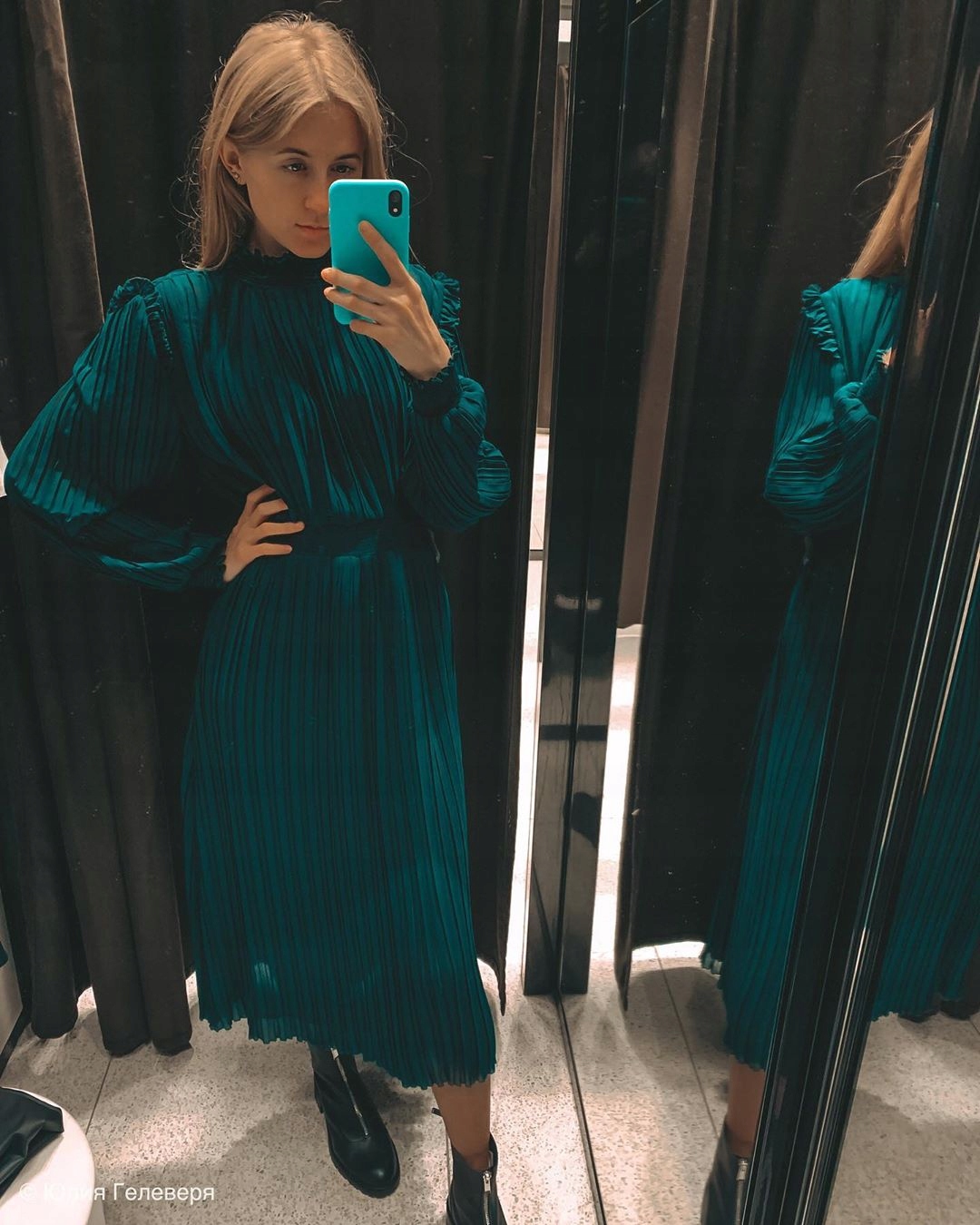 

Zara sukienka plisowana butelkowa zieleń 34 Xs
