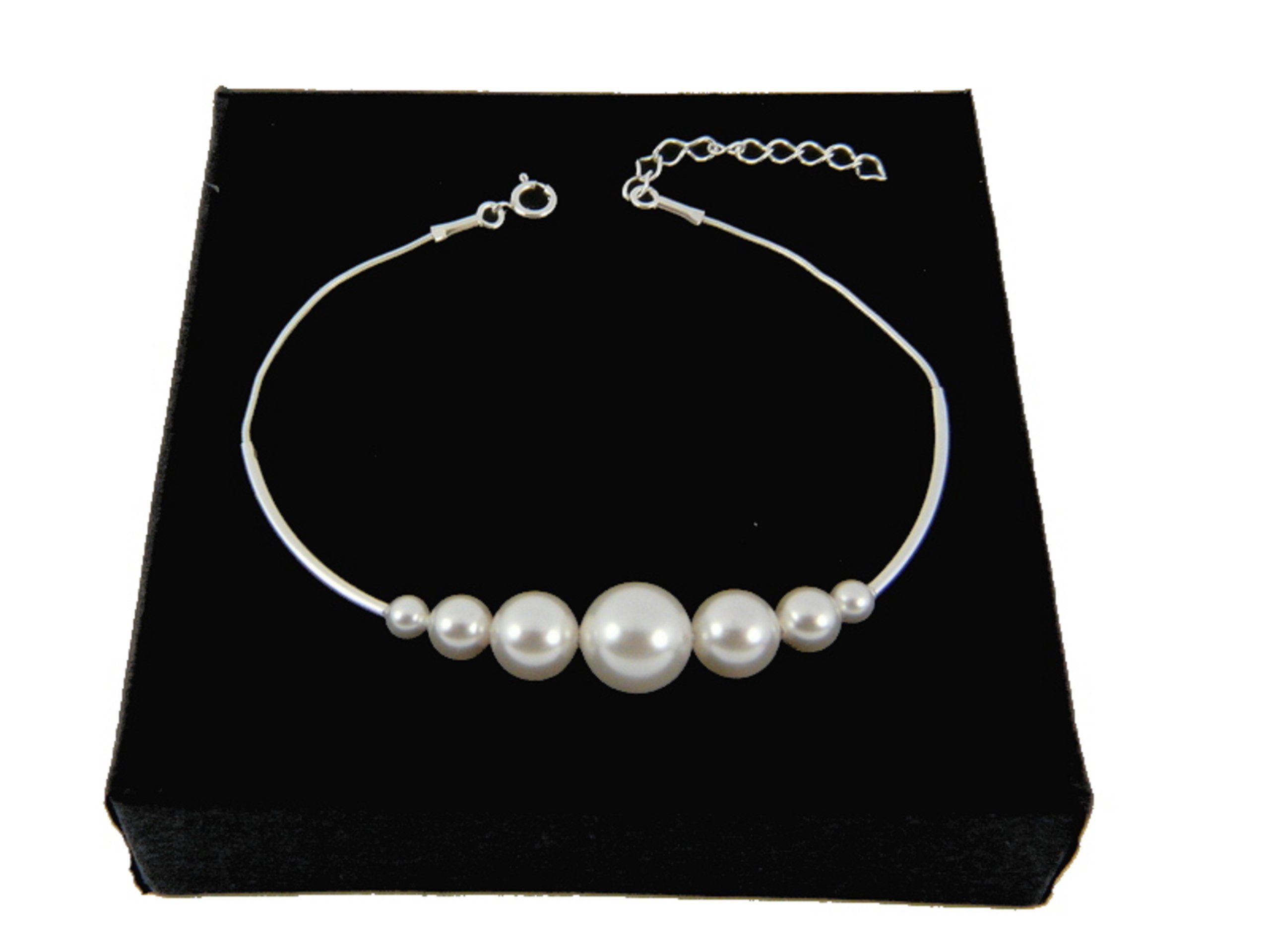 

Srebrna Bransoletka Typu Zegarek Perły srebro 925