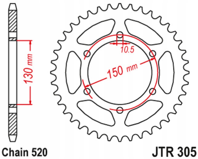 Zadní ozubení 520 Jtr 46 zubů Yamaha XJ6 600 Sa Fa Nové