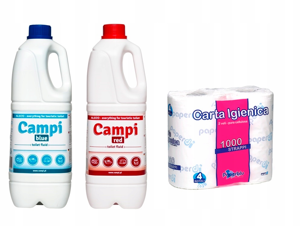 PŁYNY DO TOALET TURYSTYCZNYCH TORNADO x2 + PAPIER