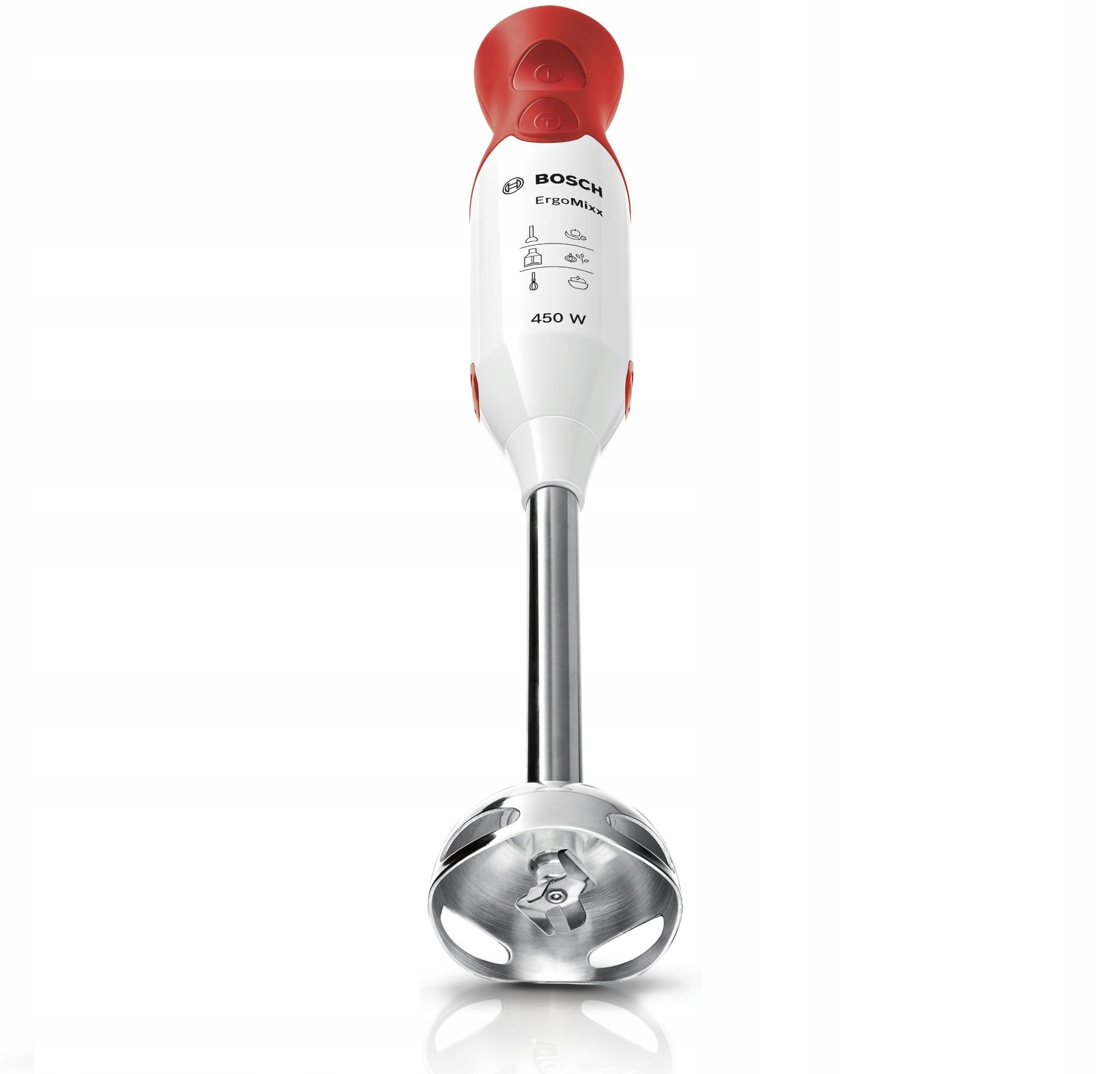 BOSCH Blender Ręczny Ergonomiczny 450W Stal Nierdzewna Czerwony Biały — miniatura 11