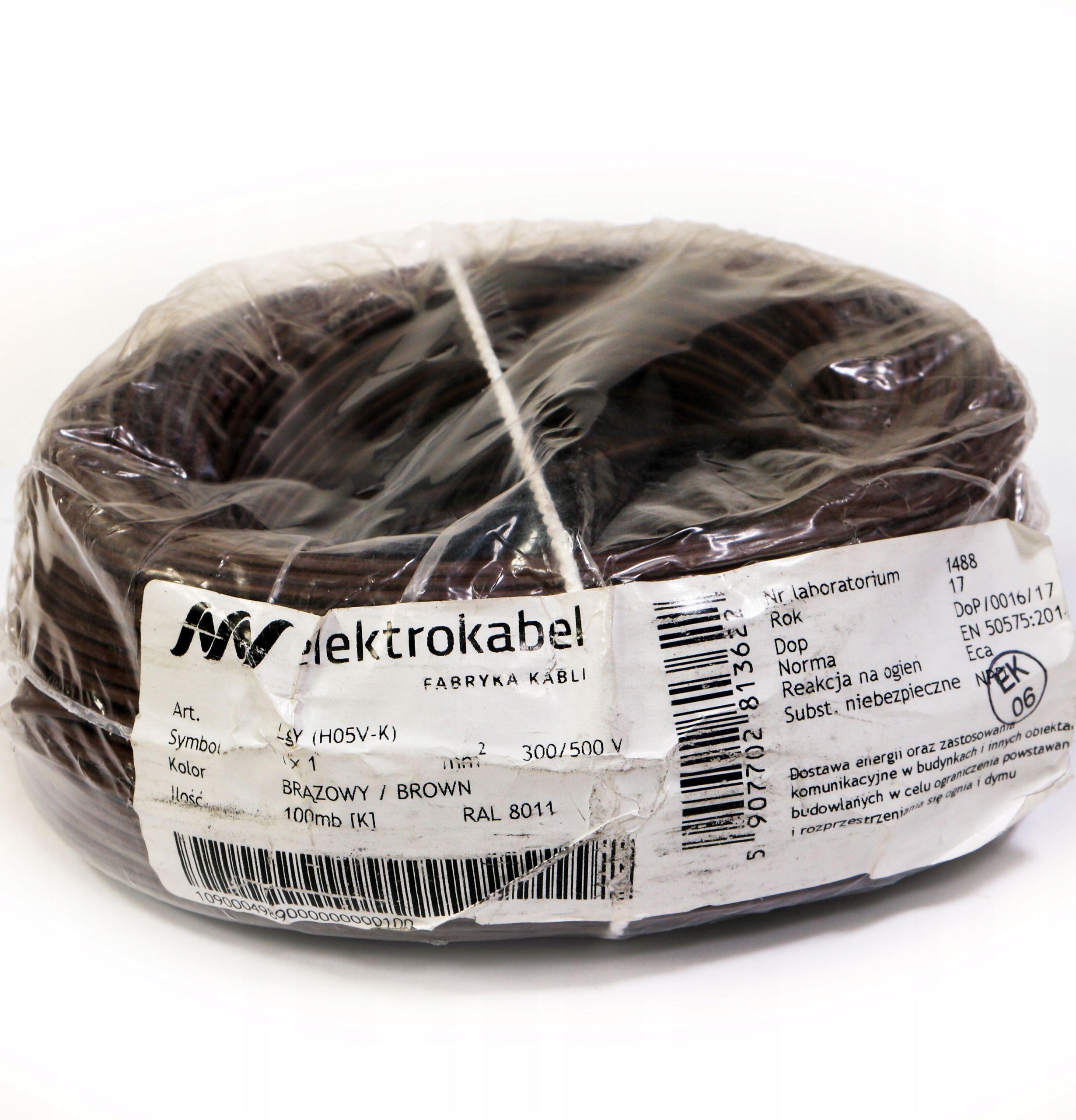 Przewód kabel linka LGY 1mm brązowy 100m EAN (GTIN) 5907812713836