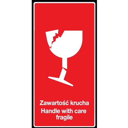 

Naklejki Ostrzegawcze Zawartość Krucha 100sz Pl/en