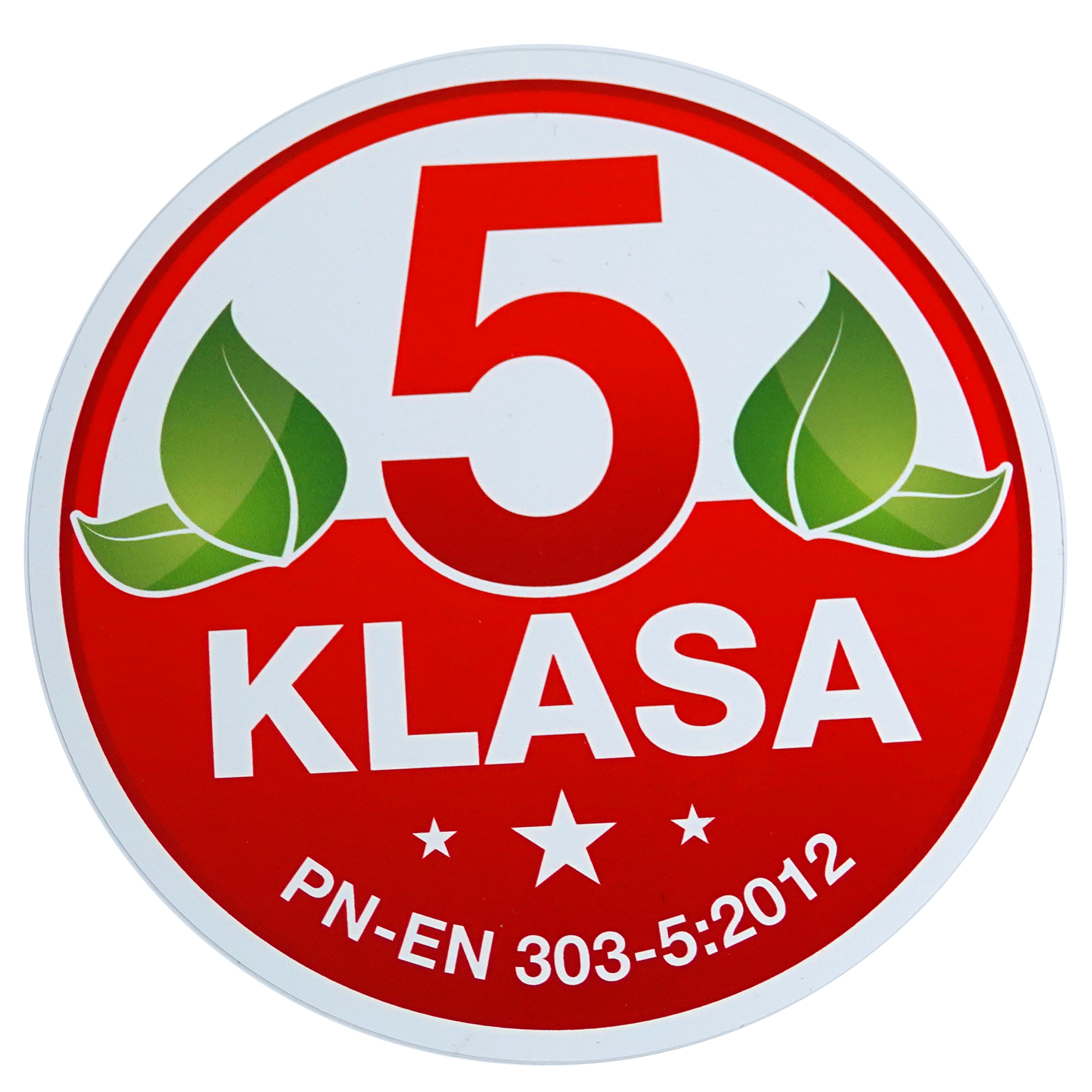 

Naklejka 5 Klasa na kocioł samoprzylepna 140 mm